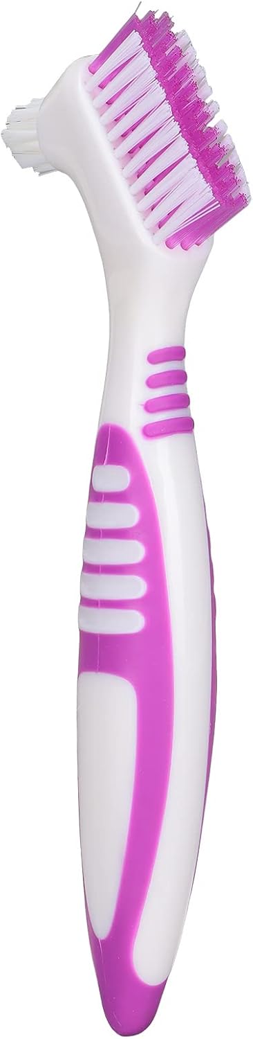 False Teeth Cleaning Brush, Double Sided Portable Denture Toothbrush for Brushes Multi Layered Set Hard Care Toothbrushes...