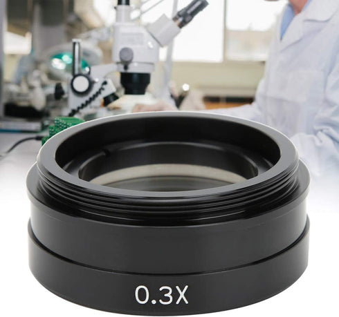 Replacement Camera Lens, Magnification 0.3X Microscope Lens, Black Metal C-Mount for XDC Microscope XDS Microscope...