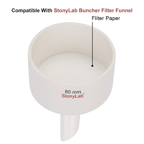 StonyLab Quantitative Filter Paper Circles, 74mm Diameter Cellulose Filter Paper with 20 Micron Particle Retention Medium Filtration Speed, Pack o...