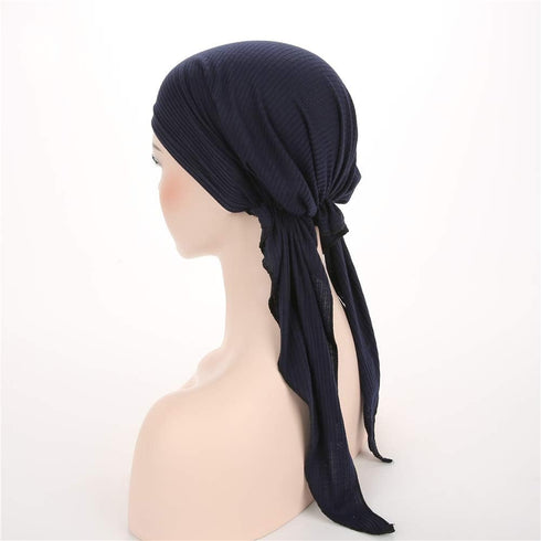Womens Turban Chemo Hat Head Scarves Slip-On Pre-Tied Headwear Bandana Sleep Hair Cover...