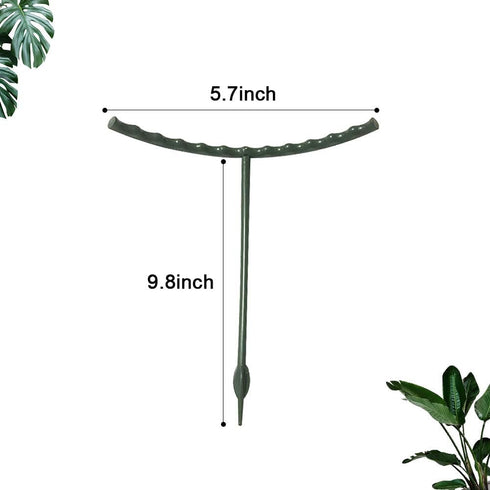 10 Pack Plant Support Plant Stakes, Metal Half Round Plant Support Ring Plastic Plant Cage Holder Flower Pot Climbing Trellis for Small Plant Flow...