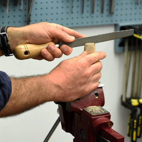 Kings County Tools 8" Flat Woodworking Rasp | High Quality Steel Material | Durable and Long-Lasting | 4" Beech Wood Handle...
