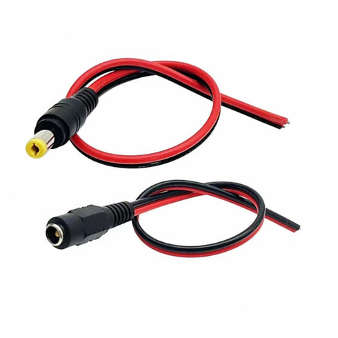 10 Pairs 12V 5A DC Power Pigtail Barrel Plug 2.1mm x 5.5mm Male Female Connector Cable for CCTV Security Camera and 12V Power Supply Adapter (Real...