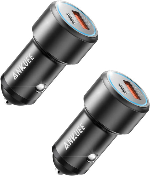 USB C Car Charger, 2 Pack PD 20W & QC 3.0 22.5W USB Car Fast Charger Plug, Mini Aluminum Alloy Cigarette Lighter Charging Adapter, Compatible with...