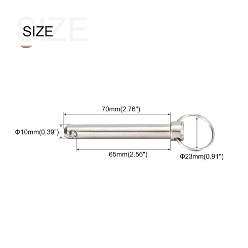 Quick Release Pins (10mmx70mm) 4Pcs, Carbon Steel Pull Pin - for Shipbuilding, Ship Outfitting, Boat Top...