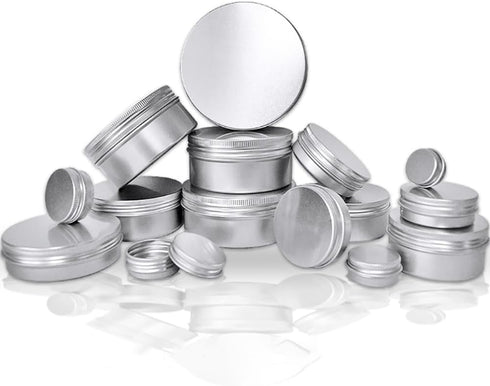 12 Pcs Aluminum Tin Cans Metal Round Tins Food Candle Containers Small Refillable Cosmetic Containers Makeup Storage Jas with Screw Lids for Craft...