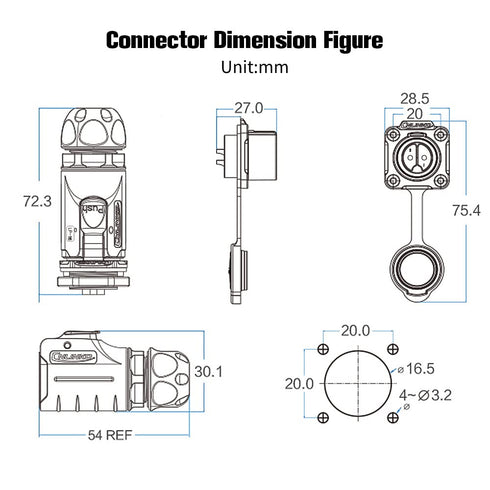 2 Pin Connector Waterproof Connector, Industrial Solder Power Connector, Aviation Cable Connector for Automotive, Marine, Lights and Other Indoor/...