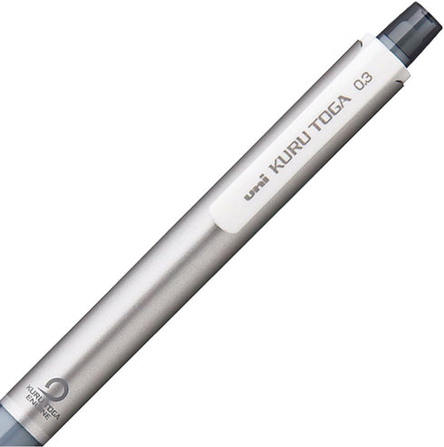 Uni Kurutoga Mechanical Pencil Standard, 0.3mm, Silver (M34501P.26)...