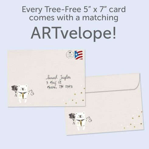 Tree-Free Greetings Teacher Appreciation Cards - Artful Designs - 1 Card + Matching Envelopes - Made in USA - 100% Recycled Paper - 5"x7" - Heartf...