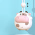 Cartoon Hanging Neck Fan, Portable Battery Powered Mini Personal Necklace Fan with Adjustable Lanyard USB Rechargeable Hands Liberating(cow white)...