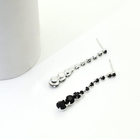 Silver Red Blue Black Necklace Earrings Jewelry Set for Bride Bridesmaid Crystal Rhinestone Wedding Prom Jewelry Accessories for Women...