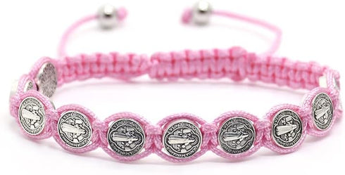 Fuqimanman2020 6pcs Saint Benedict Medal on Adjustable Cord Wrist Bracelet Set Cross Mary Virgin Saint Jude for Women Men Evil Protection Prayer R...