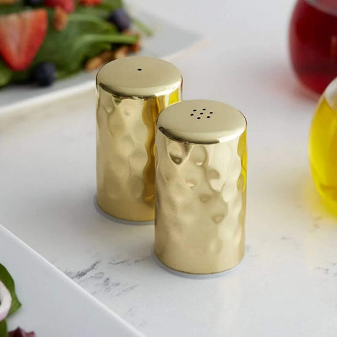 American Metalcraft GHSP2 Hammered Salt & Pepper Shaker Set, Gold, 2-Ounces Each...