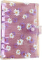 A6 6 Holes Transparent Daisy PVC Binder Cover Loose Leaf Sheet Protector Round Ring View Binder Notebook Planner Folder with Snap Button Closure P...