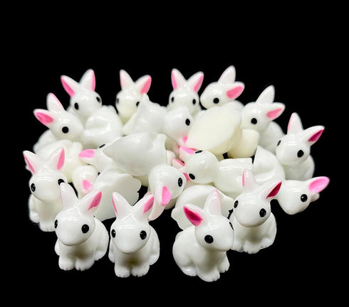 Art&Beauty 24pcs Mini Resin Rabbits Easter Bunny Miniature Figurines Fairy Garden Miniature Moss Landscape DIY Ornaments Decorations Succulents Pl...