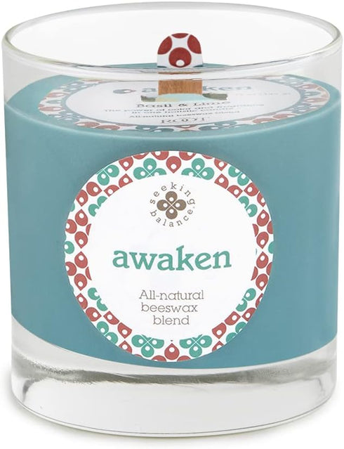 Aromatherapy Candles Seeking Balance Wood Wick Spa Candle, 5.8-Ounce, Awaken: Basil & Lime...