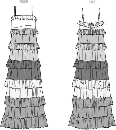 Know Me Misses' Color Block Maxi Dress Sewing Pattern Kit, Design Code ME2045, Sizes 8-10-12-14-16, Multicolor...