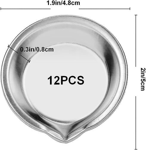 12pcs Makeup Palette Stainless Steel Small Round Paint Tray Artist Watercolours Paint Mixing Palette Tray...