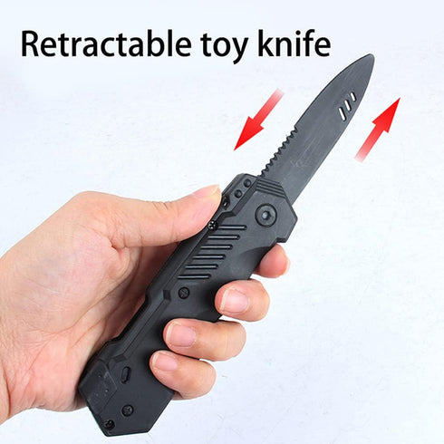 Retractable Plastic Knife Prop Costume Disappearing Dagger Knife Fake Trick Gadget Toy For Halloween Fools Day Party (3 PCS A)...