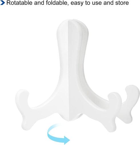 uxcell 4pcs 6" Easel Plate Holder, Plastic Folding Display Stand White for Decorative Picture Frame...