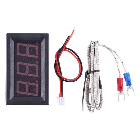 PEMENOL 12V Red Fahrenheit Digital Temperature Meter -76F~999F LED Display with Industrial Grade 0.5m K-Type Thermocouple Temperature Sensor M6...