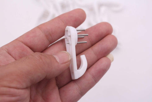 20PCS White Durable Assorted Concrete Hard Wall Photo Album Picture Hanging Kit Picture Frame Nail Hook Hanger Plastic Wall Hook Seamless Nail...
