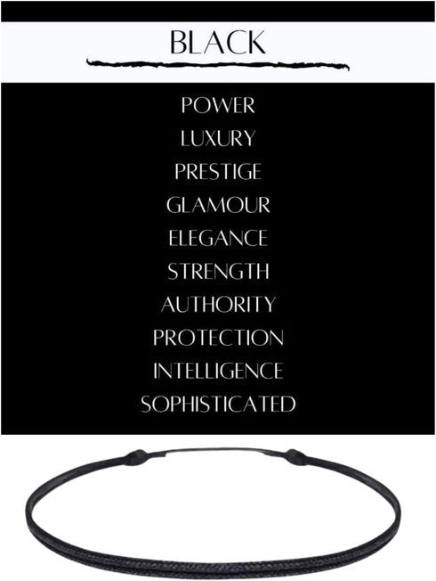 Black cord Bracelet for Men String - Adjustable Bracelet for Women - Unisex Adult Waterproof Nylon Cord Surfer Stability Mourning Spiritual Power ...