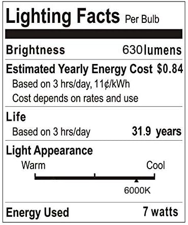 12V LED Light Bulb 60Watt Equivalen E26 7W 630Lm 12 Volt Low Voltage Lights AC/DC 11-18V A19-12volt RV Marine Boat Landscape Lighting-6 Pack(6000K...