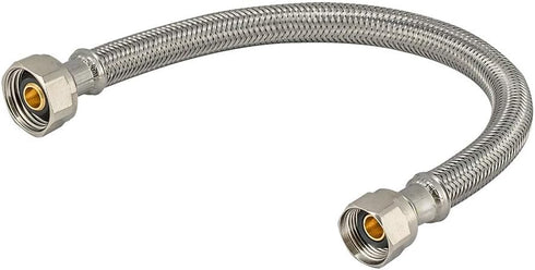 Eastman 20 inch Steel-Flex Faucet Connector, 1/2 Inch FIP x 1/2 Inch Compression, Compression Braided Stainless Steel Faucet Supply Line, 48027...
