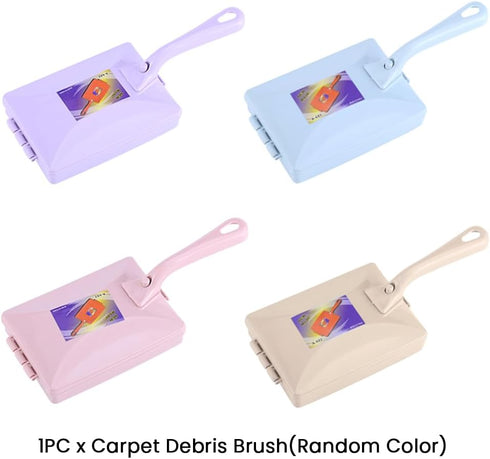 Carpet Debris Brush, Plastic Handheld Cleaning Brush Multi-functional Handheld Double Roller Sofa Sweepers Carpet Cleaner Brush (Random)...