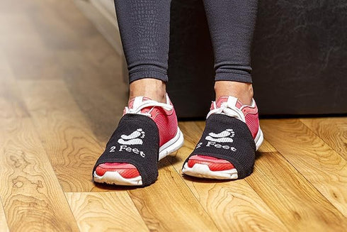 2 FEET Socks for Dancing on Smooth Floors, Dance Socks Over Sneakers, Smooth Pivots and Turns on Wood Floors, 4 Pairs Pack (Black)...