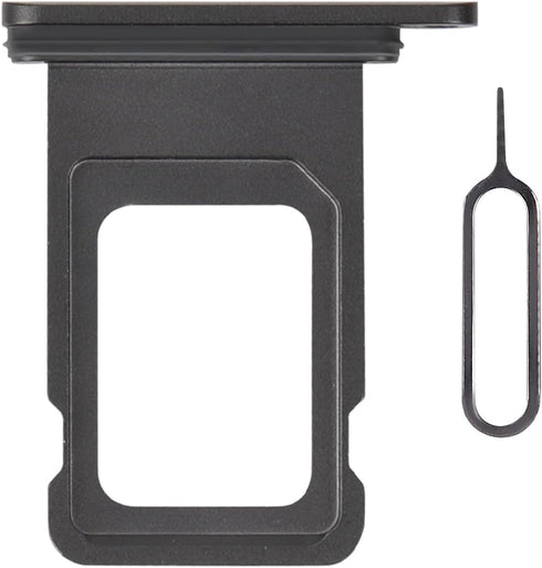 for iPhone 11 Black SIM Card Slot Replacement Single SIM Version for iPhone11 Card Tray Holder Adapter with Waterproof Rubber Ring Repair Tool Fix...
