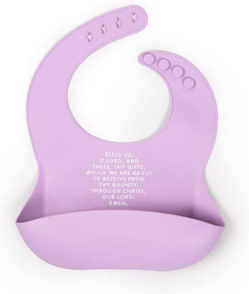 Be A Heart Adjustable Waterproof Bib, Silicone Feeding Bib, Catholic Meal Prayer Bib...