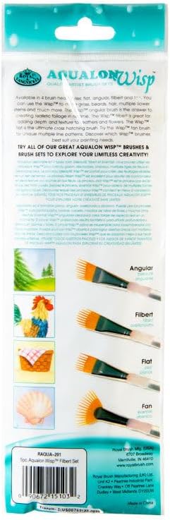 Aqualon Royal & Langnickel Wisp Filbert Artist Brush Set, 5-Piece...