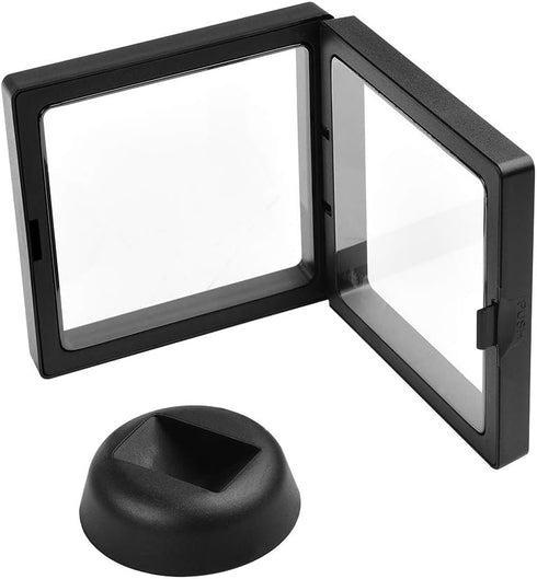 Set of 10 Pcs Black Diamond Shape Display 3D Floating Frame Display Holder Stands ?Medallions, Jewelry?Challenge Coin?2.75 x 2.75 x 0.75 inches...