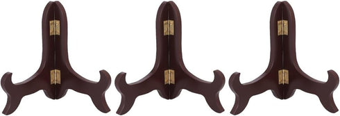 PRETYZOOM 3pcs Plate Stands for Display: 5 Inches Easel Display Stand, Wooden Plate Display Holder, Picture Frame Holder Stand, Table Top Easels f...