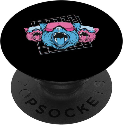 Virtual Reality Cats VR Headsets | Vaporwave Retro Graphic PopSockets Standard PopGrip......