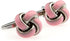 Knot Pink Bands Pair Cufflinks in a Presentation Gift Box & Polishing Cloth...