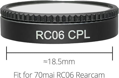 CPL Filter Polarizing 360 Rotating Lens Suitable for 70mai Rearcam RC06 or Other Diameter 18.5mm Lens Reduce Bright (Black)...