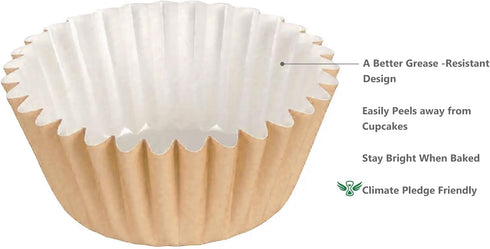 Caperci Heavy Duty Standard Natural Cupcake Liners 150 Counts - Grease-Resistant Paper Muffin Baking Cups, Odorless, No Muffin Pan Needed, Easily ...
