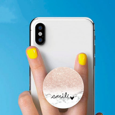 4 Pack Phone Grip,Cell Phone Holder for Smartphone,Finger Expanding Kickstand Stand - Rose Gold Confetti Black Stripes Smile...