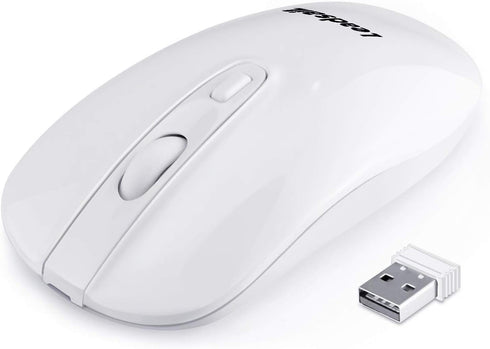 LeadsaiL Rechargeable Wireless Computer Mouse, 2.4G Portable Slim Cordless Mouse Less Noise for Laptop Optical Mouse with 5 Adjustable DPI Levels ...