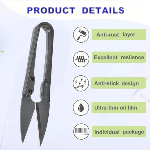 Utoolmart 105mm Sewing Trimming Scissors Nipper Embroidery Thrum Yarn Fishing Thread Beading Cutter Blue 2Pcs...
