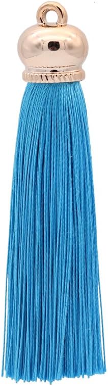 80mm Polyester Soft Tassel Ice Silk Tassel End Stopper Pendant Connectors with Gold Tassels Cap for DIY Jewelry Accessories Making/Earring/Curtain...