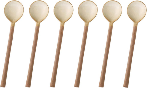 Pack of 6 Ceramic Coffee Spoon Retro Small Porcelain Spoon Mini Teaspoons For Yogurt Dessert Honey Jam Spoon Ice Cream Spoon Sugar Salt Jar Spoon...