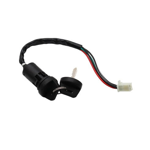 4 Wire Ignition Key Switch for 50cc-125cc ATV, Go Kart, Scooter (Female Plug, Black, 2 Position, ON-OFF)...