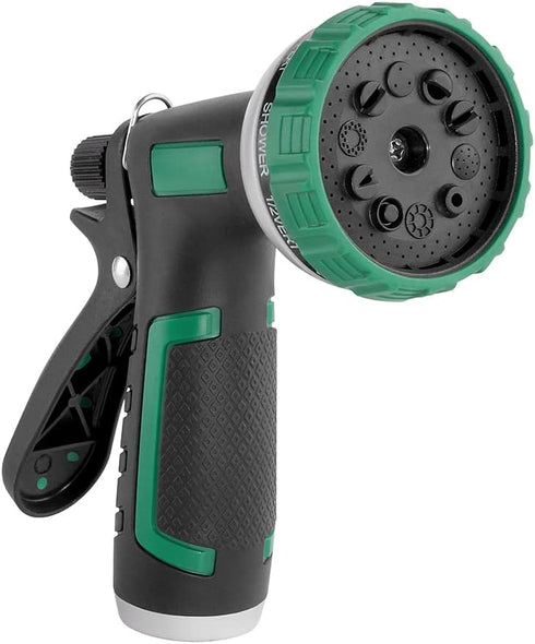 Garden Hose Nozzle,ABS Water Spray Nozzle with Heavy Duty 8 Adjustable Watering Patterns,Slip Resistant for Watering Plants,Lawn& Garden,Washing C...