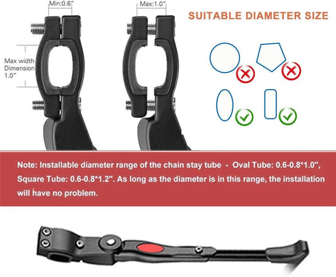 Bike Kickstand Adjustable Aluminium Alloy Kickstand Rear Side Bicycle Kick Stand (Fits 16 18 20 Inch Bike)...