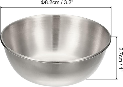 uxcell Stainless Steel Sauce Dishes, 4pcs Metal Sauce Bowls Serving Dishes Condiment Cups for Sauces, Rice, Ice Cream, Silver...