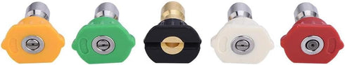 ViaGasaFamido 5pcs Pressure Washer Spray Nozzle Tip Set Plastic Stainless Steel Brass 0 Degrees 15 Degrees 25 Degrees 40 Degrees 65 Degrees for Qu...